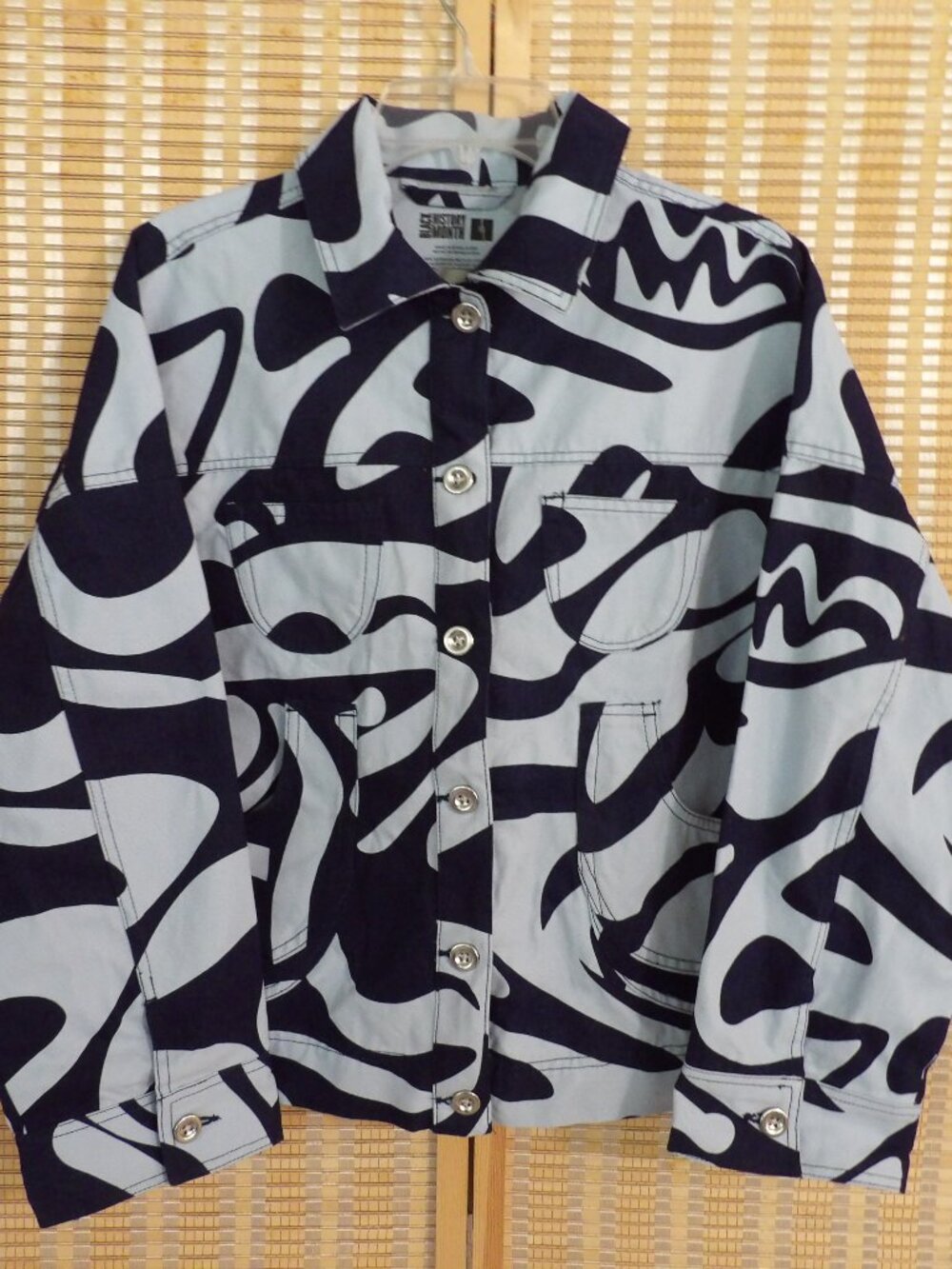 Monica Ahanonu Target Black History Month Jacket Women's XS Blue Cotton Artistic